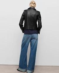 Mango Women's Leather Biker Jacket