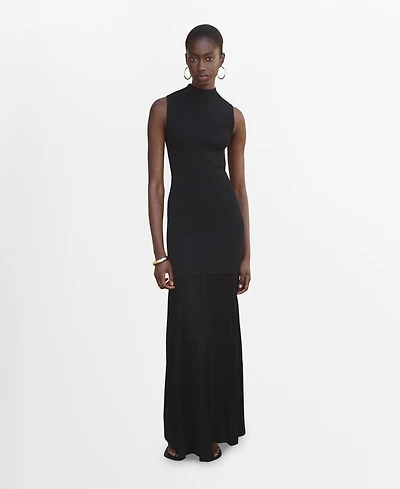 Mango Women's Perkins Collar Combined Dress