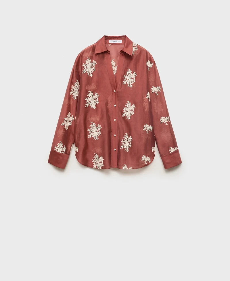 Mango Women's Embroidered Lyocell Shirt