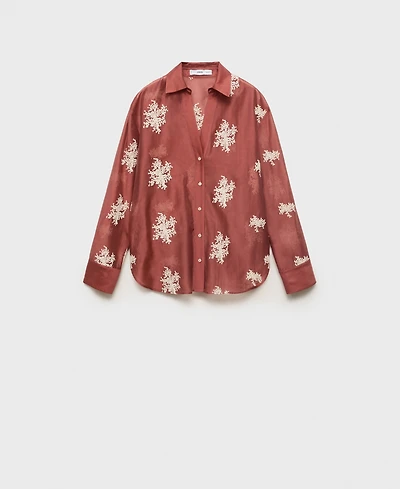 Mango Women's Embroidered Lyocell Shirt