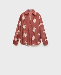 Mango Women's Embroidered Lyocell Shirt