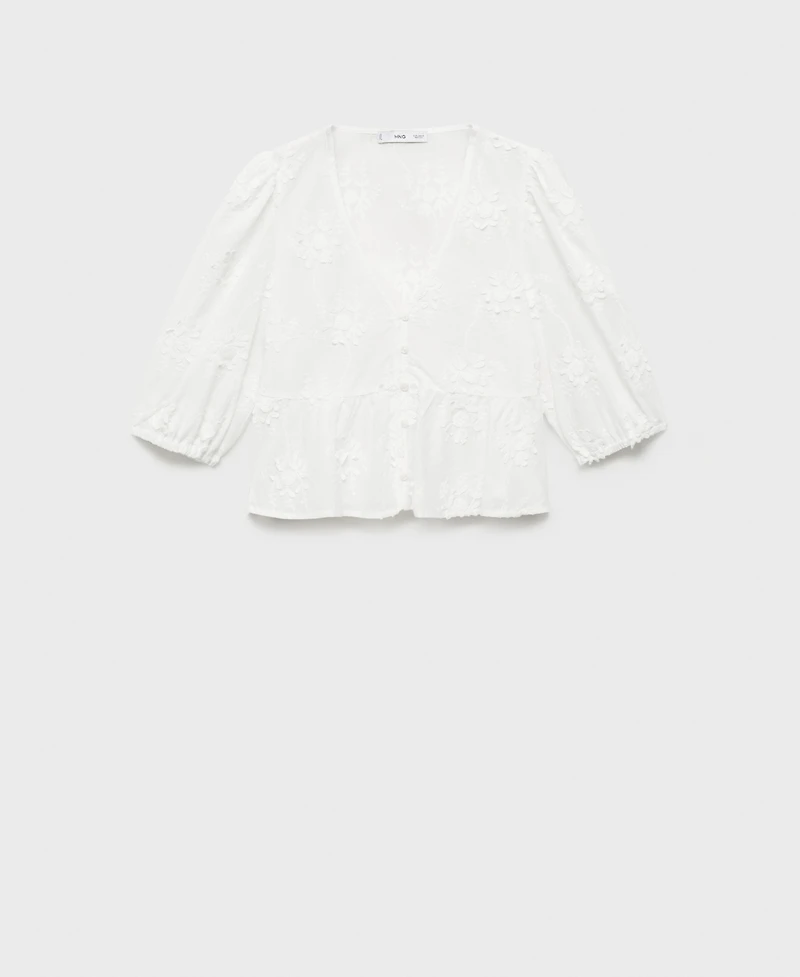 Mango Women's Cotton Embroidered Blouse