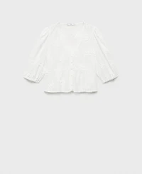 Mango Women's Cotton Embroidered Blouse
