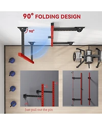 Soozier Folding Squat Rack with Pull Up Bar, 1000 Pounds Capacity