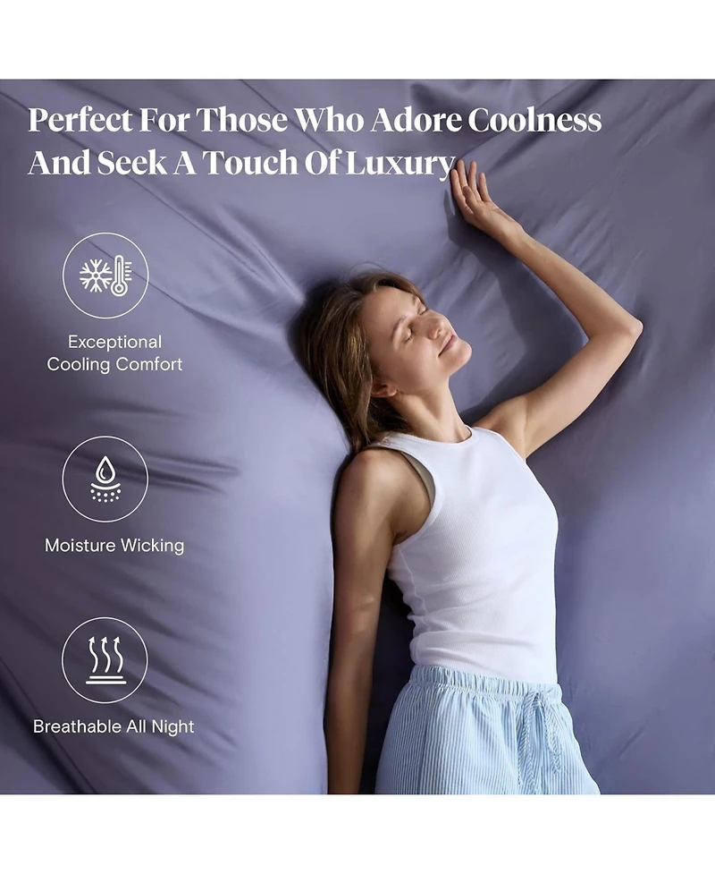 LuxClub Bamboo Sheets - 100% Derived Rayon, Cooling, Ultra Soft, Hotel Luxury Feel