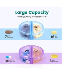 Sukuos Weekly Pill Organizer 7 Day 2 Times a