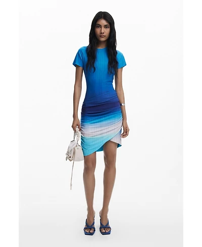 Desigual Women's Short dress with draped skirt