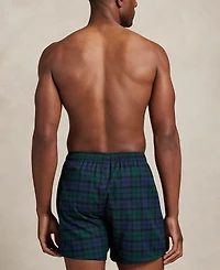 Polo Ralph Lauren Men's Plaid Pattern Single-Button Fly Flannel Yarn-Dyed Boxers