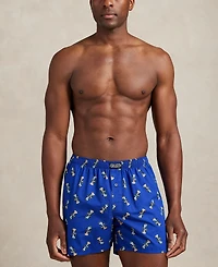 Polo Ralph Lauren Men's Holiday Bear Printed Woven Single-Button Fly Boxers