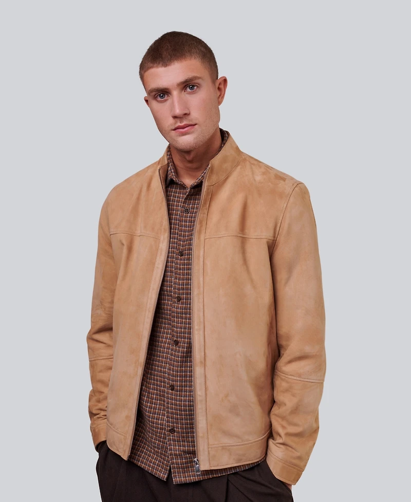 Furniq Uk Men's Suede Bomber Jacket, Created for Macy's