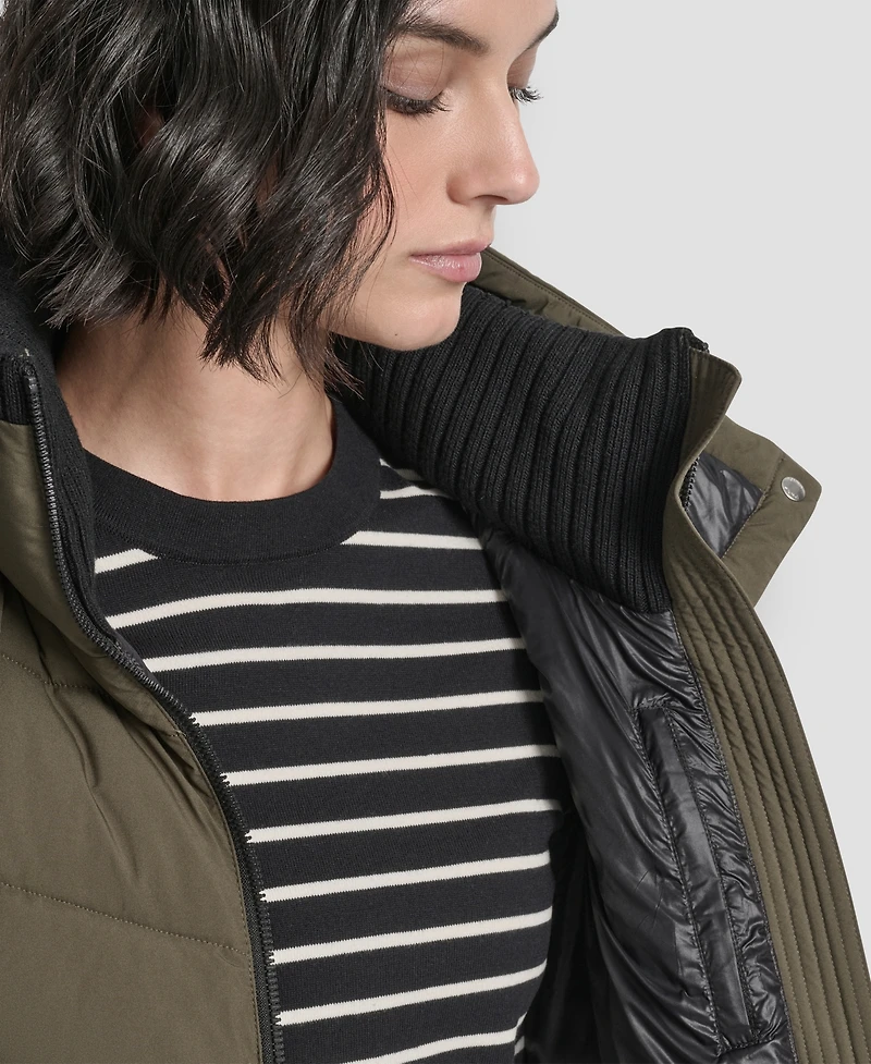 Dkny Women's Shine Hooded Anorak Puffer Coat