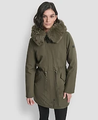 Dkny Women's Trim Hooded Anorak Puffer Coat