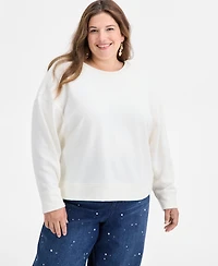 On 34th Trendy Plus Oversized-Bow Embellished Sweater, Macy's Exclusive