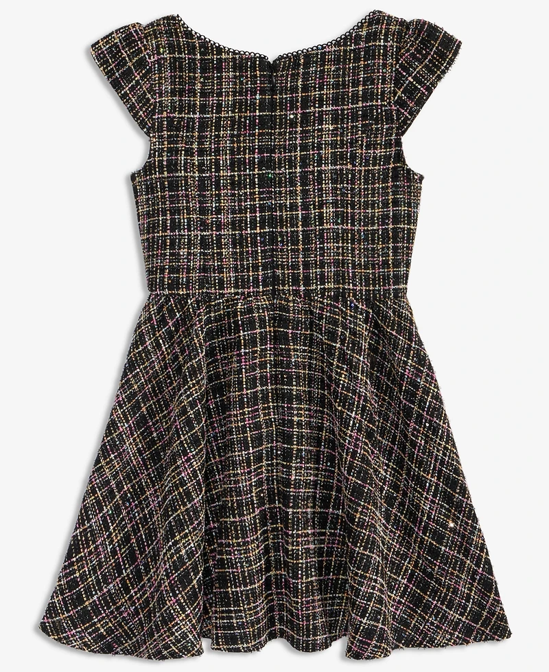 With Jules Girls 7-16 Boucle Plaid Full-Skirt Dress
