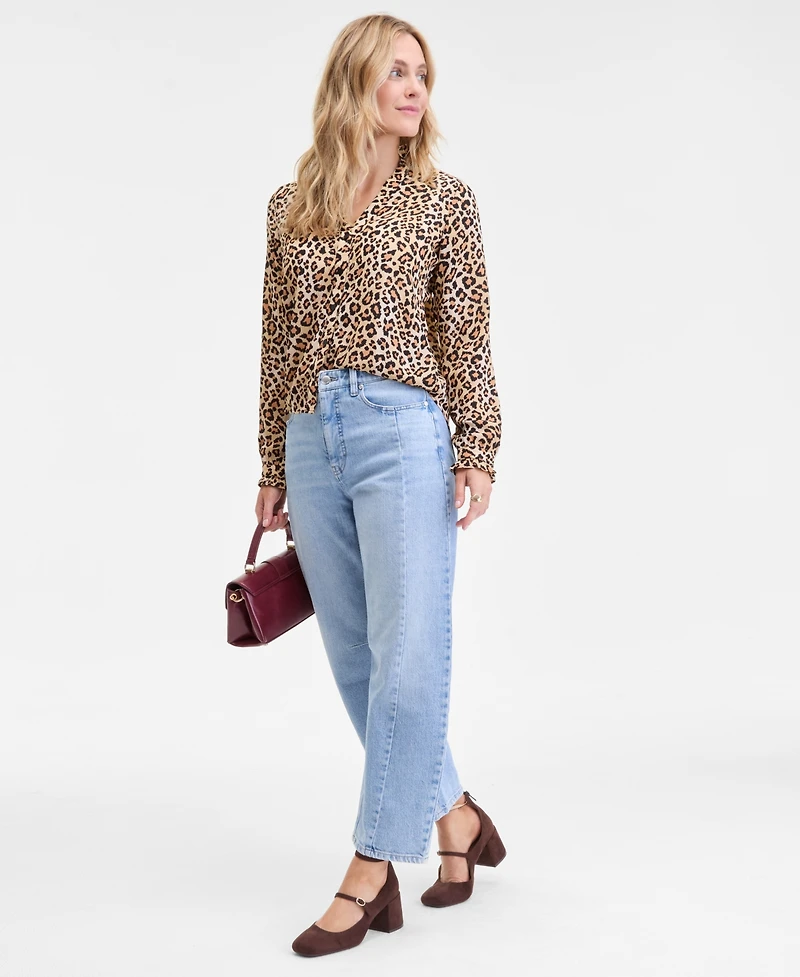 On 34th Women's Ruffle-Trim Split-Neck Blouse, Macy's Exclusive