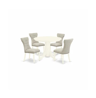 East West Furniture Dining Room Set Linen White