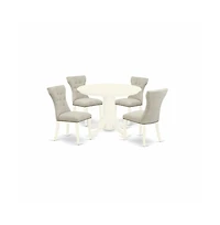 East West Furniture Dining Room Set Linen White