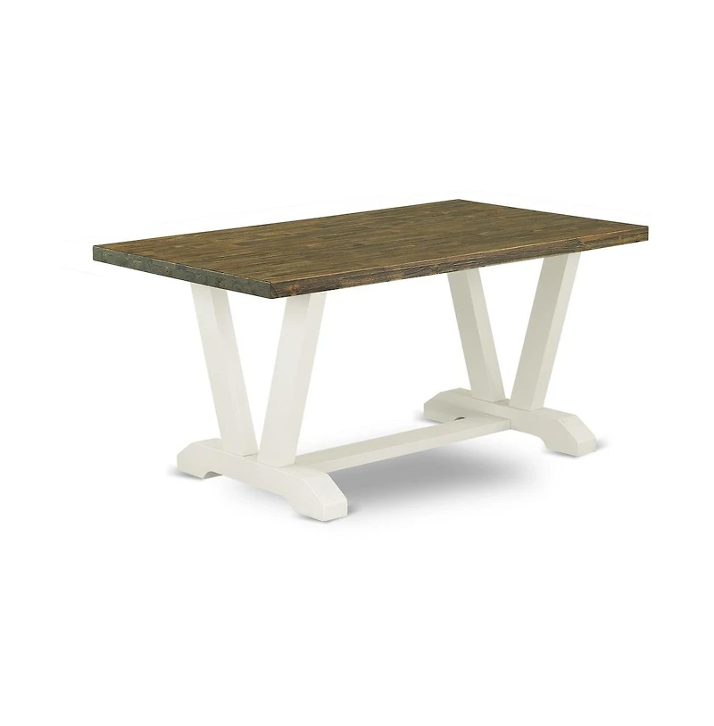 East West Furniture 5-Pc dining room table set Includes 4 Kitchen Chairs with Upholstered Seat and High Back and a Rectangular Dining Table