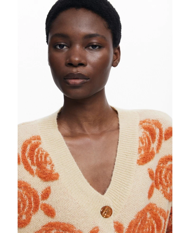 Desigual Women's Pink button sweater