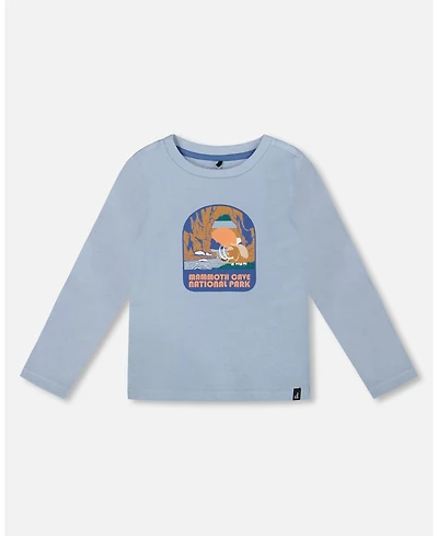 Deux par Boy Cotton Long Sleeve T-Shirt Light Blue - Toddler|Child