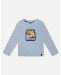Deux par Boy Cotton Long Sleeve T-Shirt Light Blue - Toddler|Child