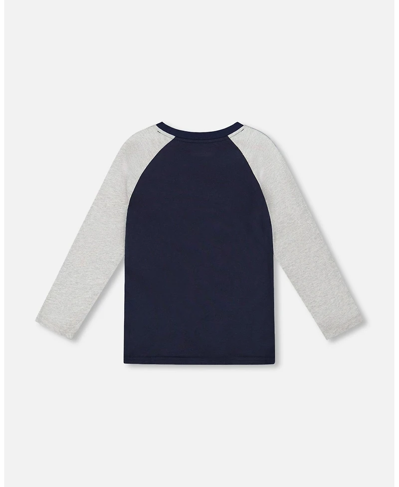 Deux par Boy Long Raglan Sleeve Jersey Tee Navy Blue - Child