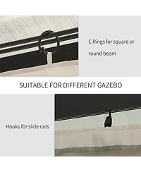 Outsunny 9.84' x 13.1' Gazebo Sidewall Set with Hooks/C-Rings