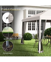Outsunny 10' x 10' Pop Up Canopy with 4 Removable Sidewalls