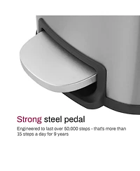 Mega Casa 13 Gal./50 Liter Slim Stainless Steel Step-on Trash Can for Kitchen