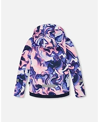 Deux par Girl Two-Piece Teknik Snowsuit Pink and Blue Marble