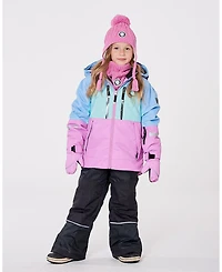 Deux par Girl Two-Piece Teknik Snowsuit with Colorblocked Jacket and Solid Pant Black - Child