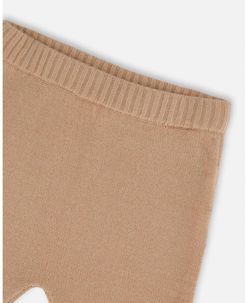 Deux par Baby Boys Knitted Top and Pant Set Light Caramel