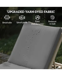Outsunny 2 Lounge Chair Cushions, 72"x21"x3" Replacement Cushions,
