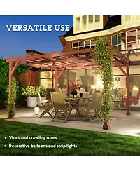 Outsunny 11' x 12.5' Outdoor Wood Pergola with Grape Trellis
