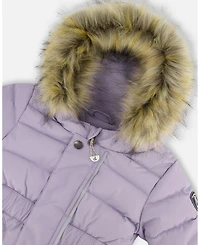 Deux par Baby Girl One-Piece Original Puffy Snowsuit Purple Gray - Baby|Toddler