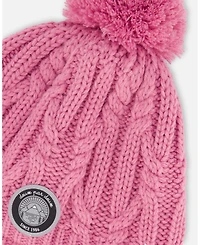 Deux par Girl Lined Winter Hat with Pompom Pink - Toddler|Child