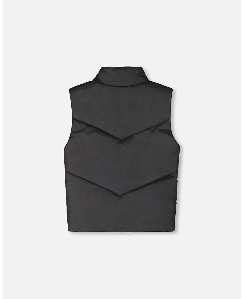 Deux par Toddler Boys Quilted Mid-Season Sleeveless Vest Black - Toddler|Child