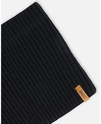 Deux par Deux Baby Unisex Mid-Season Knit Neck Warmer Black - Baby