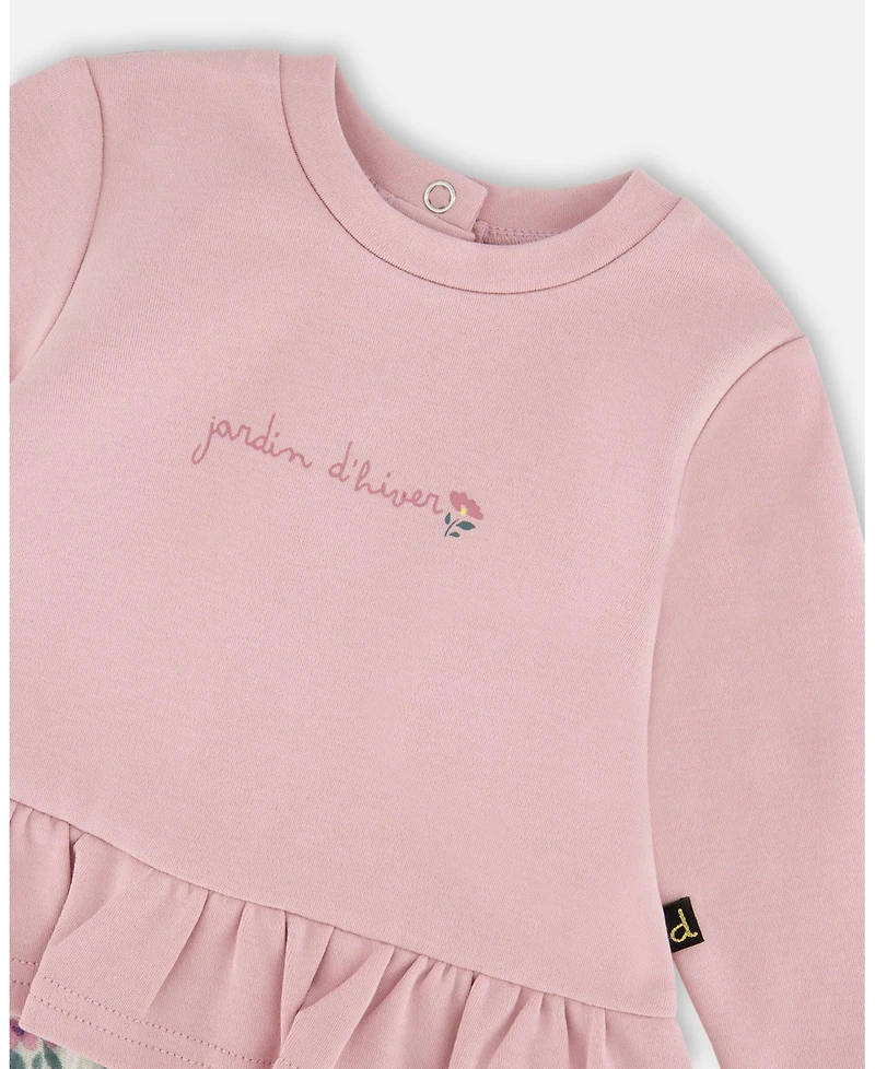 Deux par Deux Baby Girl Cotton Bi-Material Romper Neutral Purple - Baby
