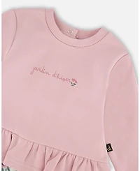 Deux par Deux Baby Girl Cotton Bi-Material Romper Neutral Purple - Baby