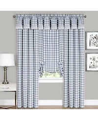 GoodGram Complete 6 Piece Country Chic Plaid Window Curtain Treatment Set - 58 in. W x 84 L