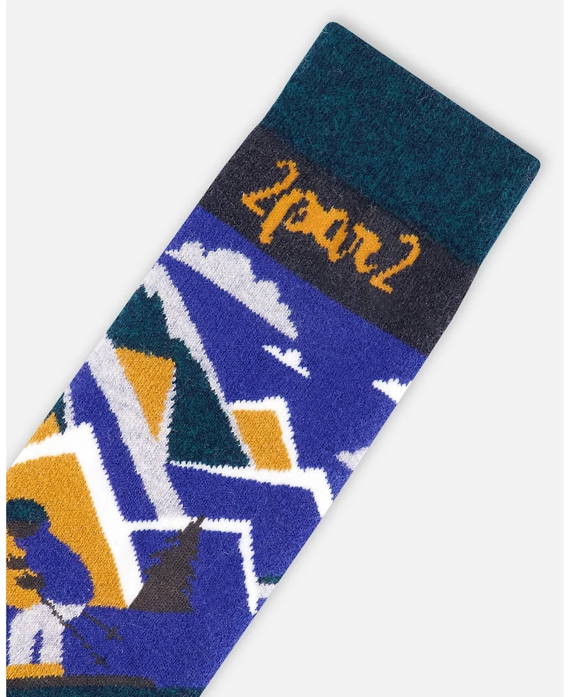 Deux par Boy Winter Ski Socks with Merino Wool Deep Teal - Toddler|Child