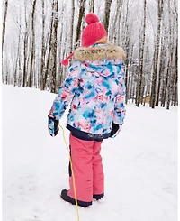 Deux par Big Girls Two-Piece Play Snowsuit with Printed Jacket Flash Floral
