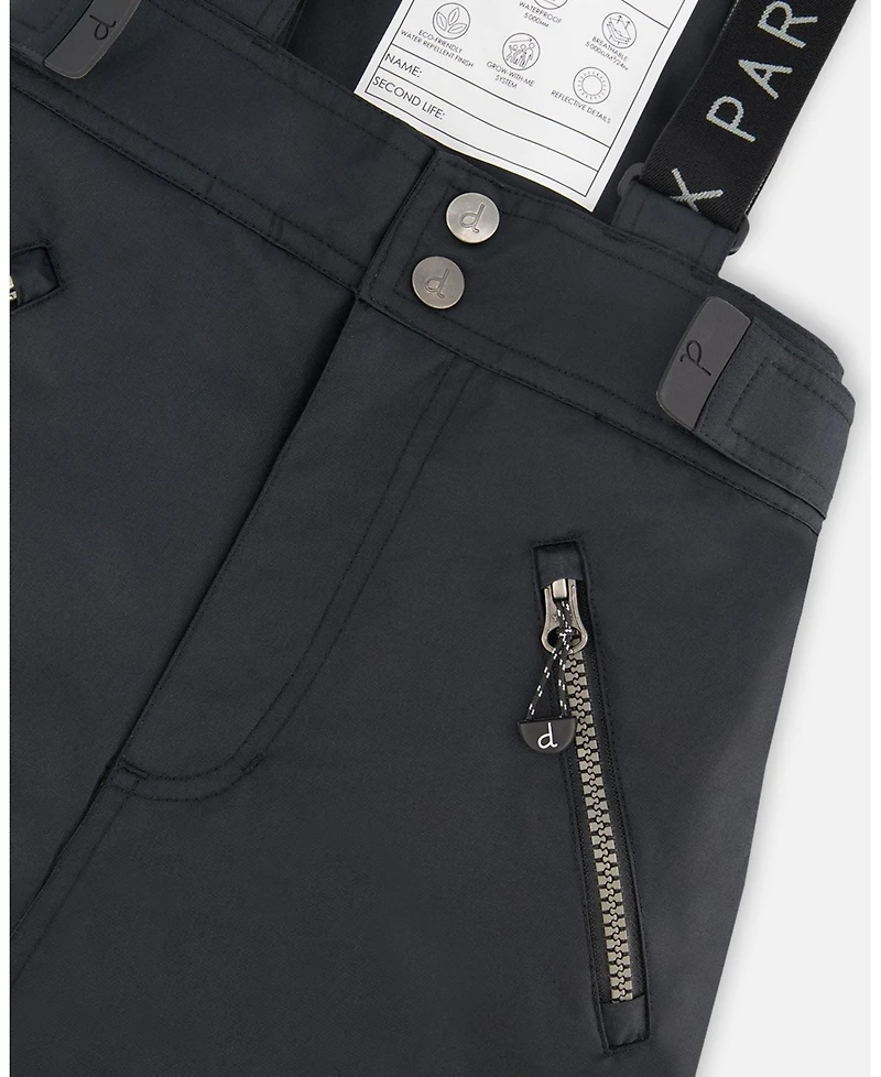 Deux par Kids Unisex Solid Play Snow Pants Black - Child
