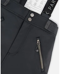 Deux par Kids Unisex Solid Play Snow Pants Black - Child