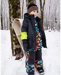 Deux par Boy Lined Knit Winter Hat with Pompom Black and Multicolor - Toddler|Child