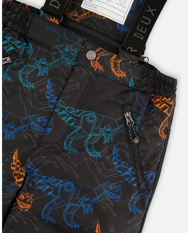 Deux par Boy Two-Piece Play Snowsuit Robot Dinosaur Print - Child
