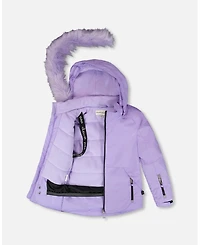 Deux par Girl Two-Piece Play Snowsuit with Printed Pants Lavender
