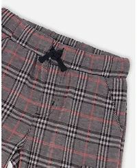 Deux par Baby Boy Plaid Cargo Pant Gray and Black