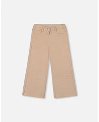 Deux par Little Girls Wide Leg Corduroy Pants Beige - Toddler|Child